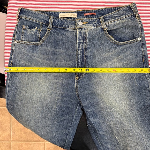 Pilcro Blue and Gray Flare Jeans - Picture 10 of 11